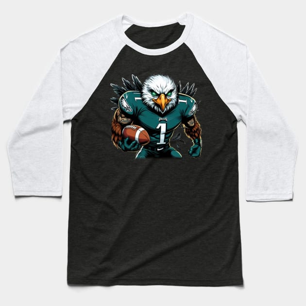 Philadelphia Eagles Bird Gang football Number 1 Baseball T-Shirt by DarkWave